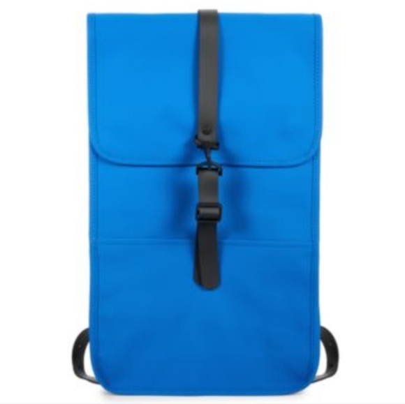 Rains Rolltop Rucksack Backpack W3 Waterproof Waves‎ (Blue) $125 Msrp NWTS - Picture 7 of 11